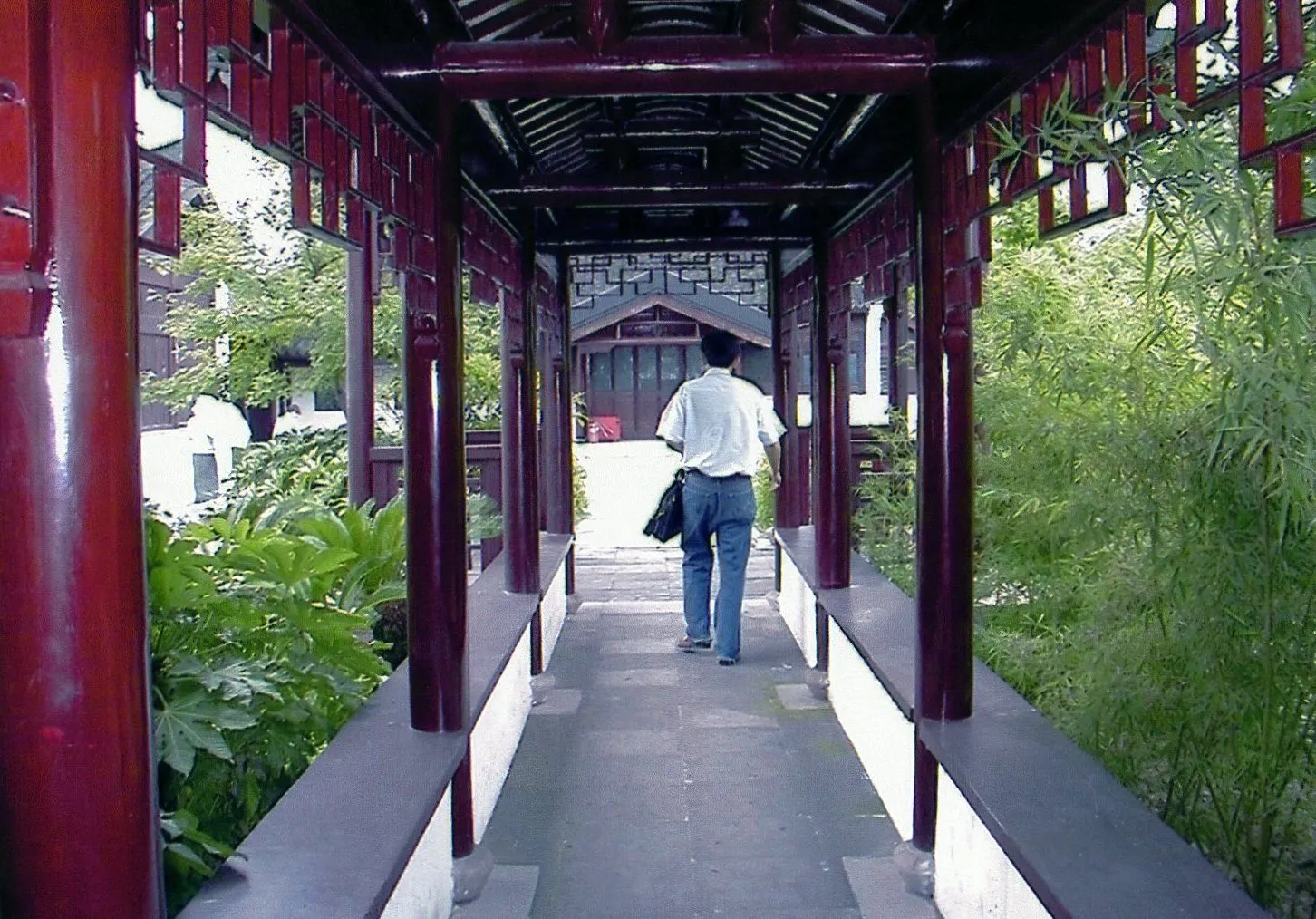 上海植物園の園内の回廊