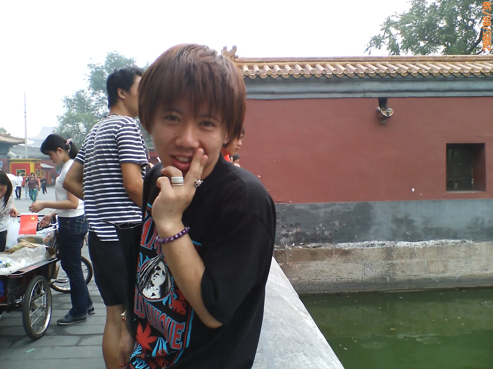 故宮博物館の外堀で記念撮影