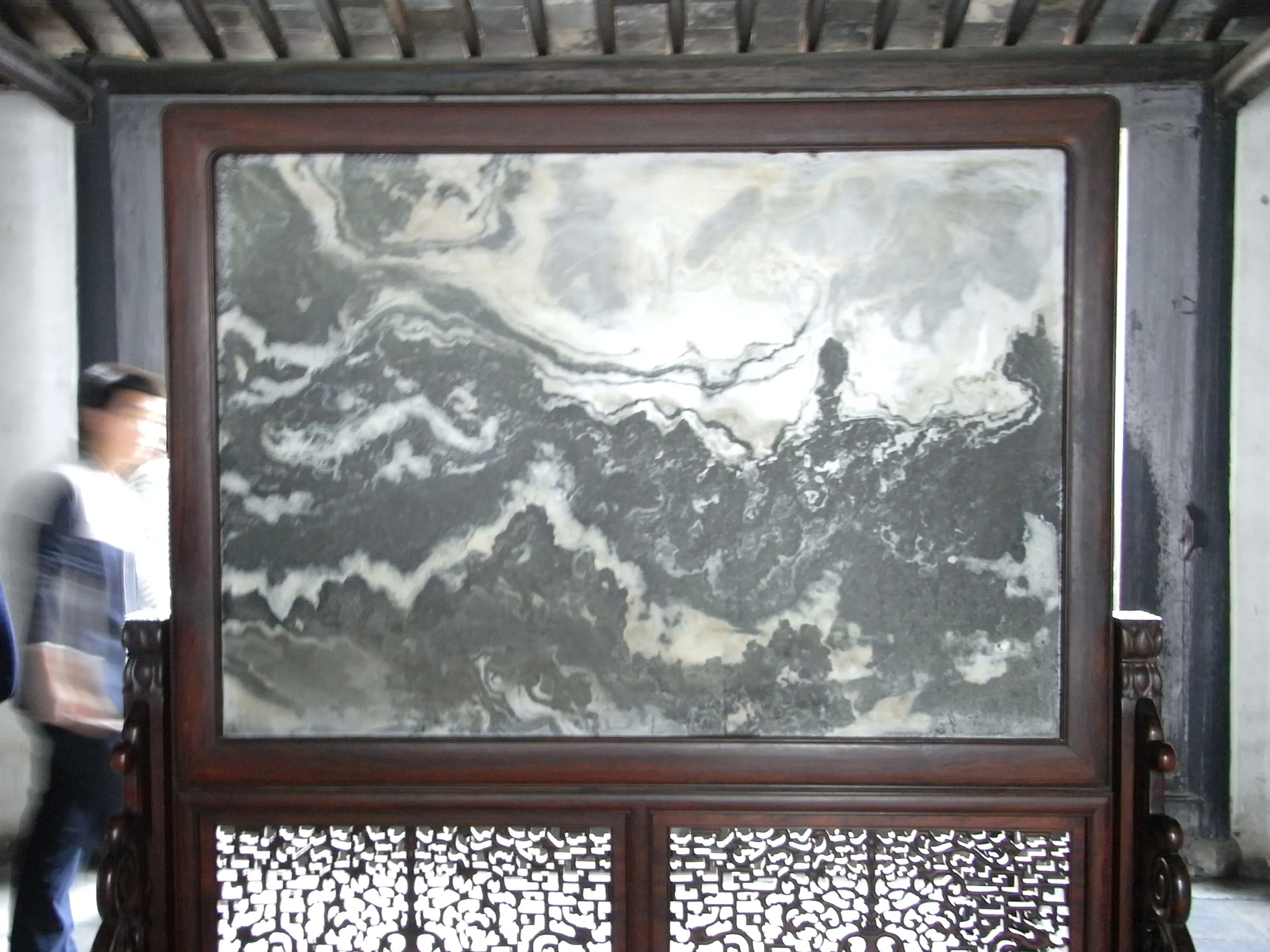 大理石の風景画風の置物