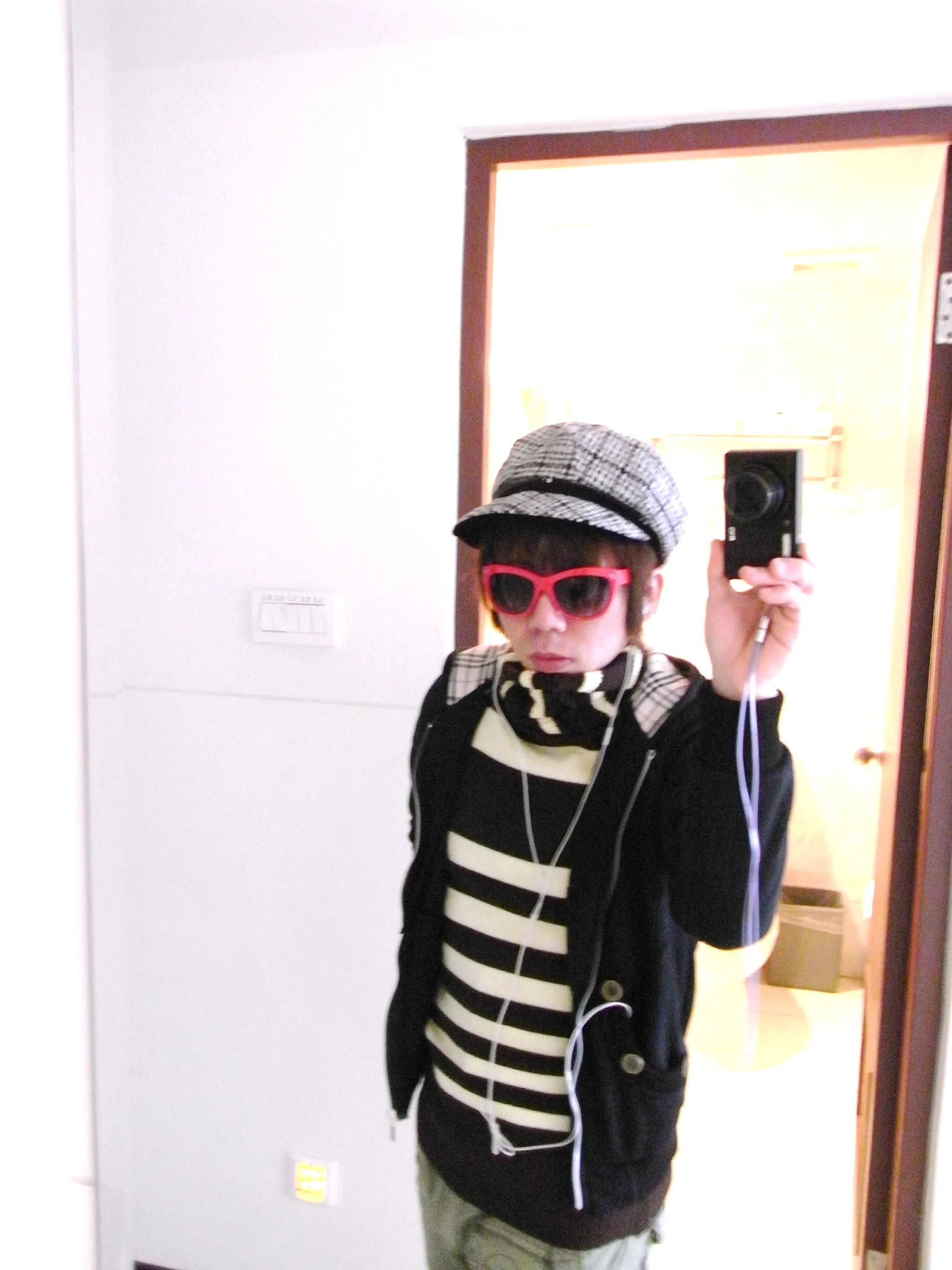 ホテルの鏡での自撮り