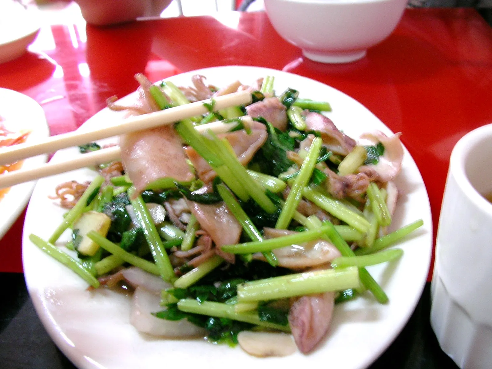 野菜とイカの炒め物