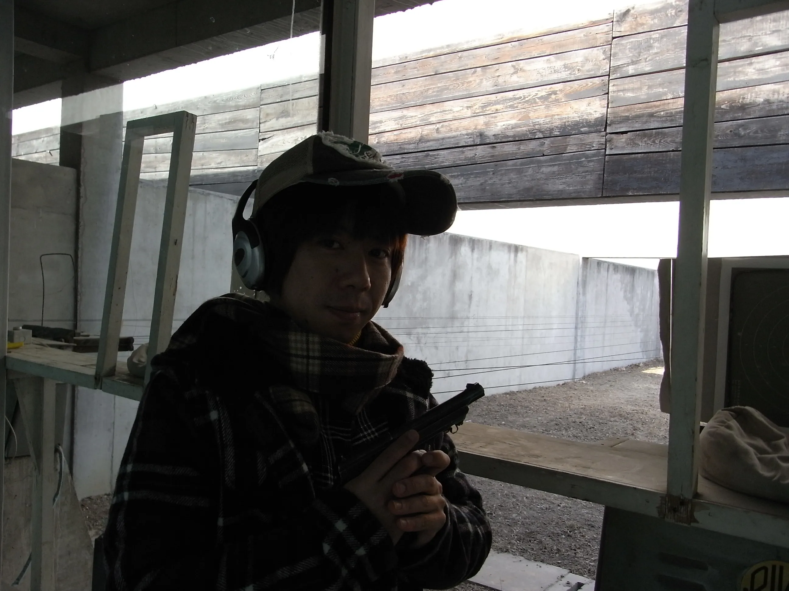 射撃場での記念写真