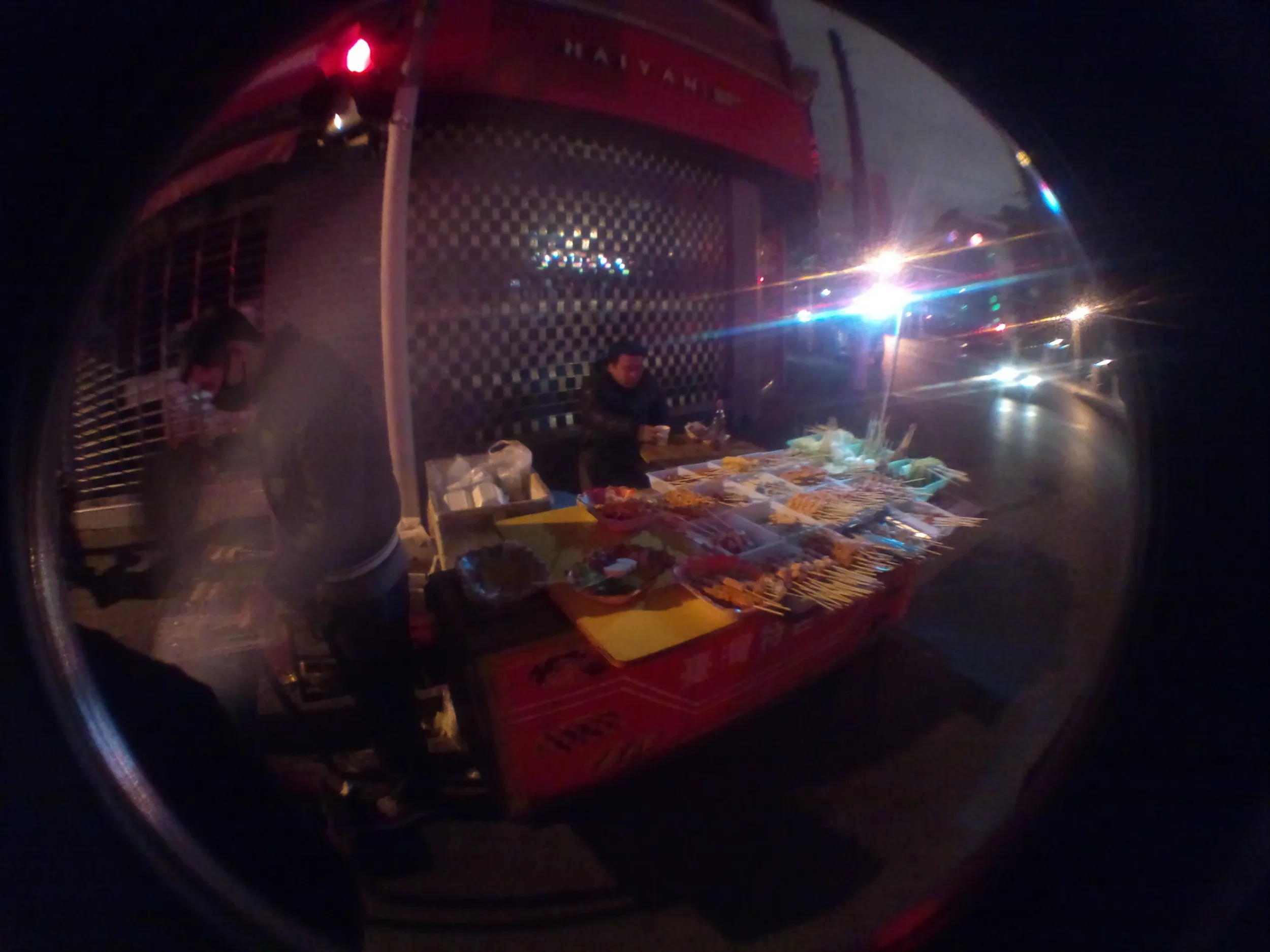 炭火焼きの屋台