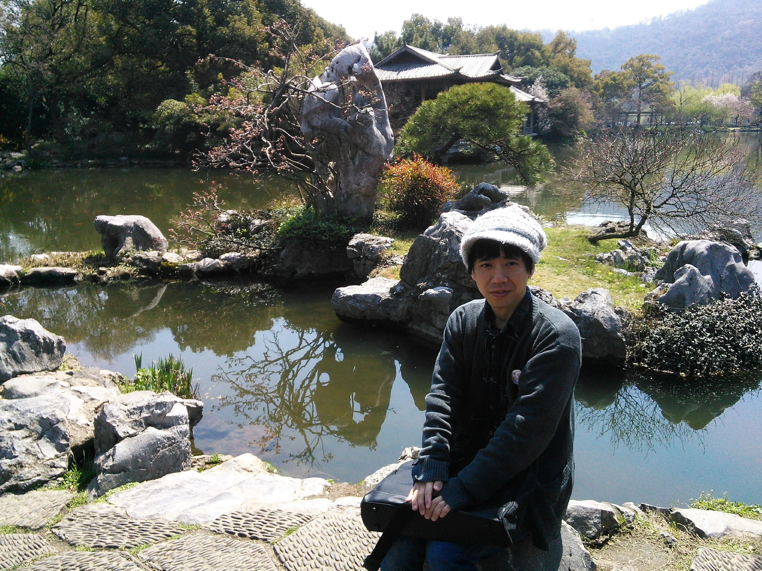 花港公園で記念撮影