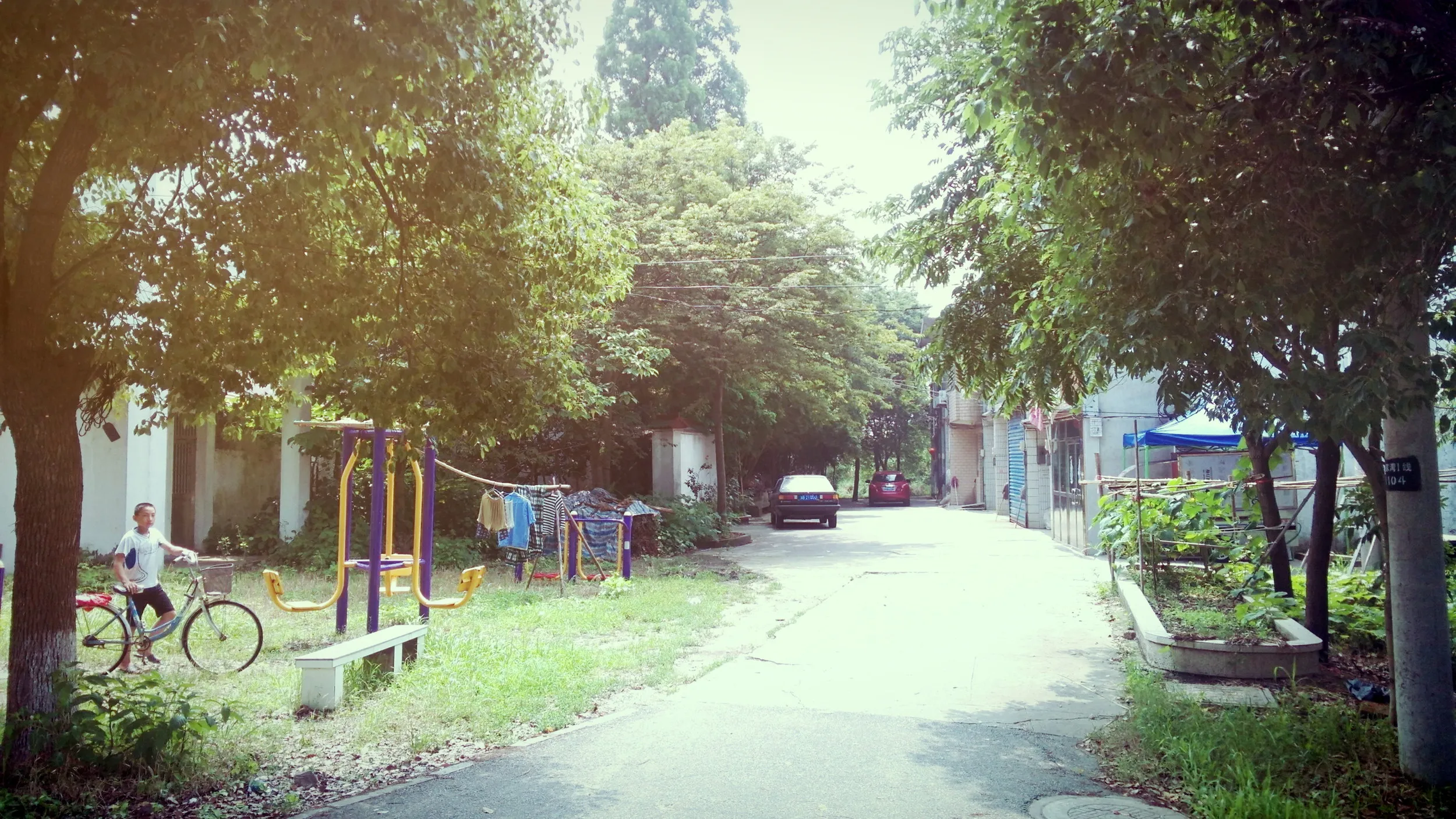 太湖大堤へ向かう