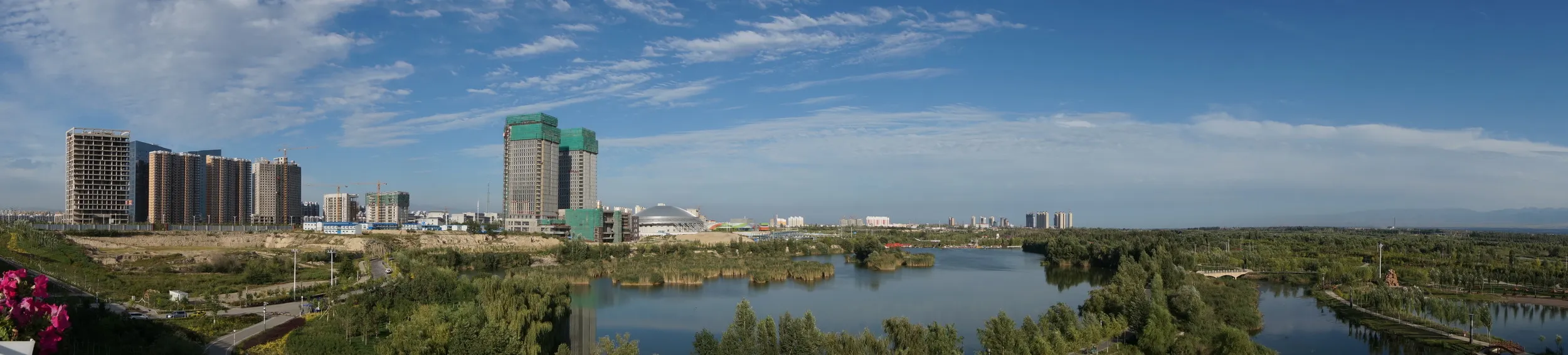 イリ河大橋の上からNEX-5Tでパノラマ撮影