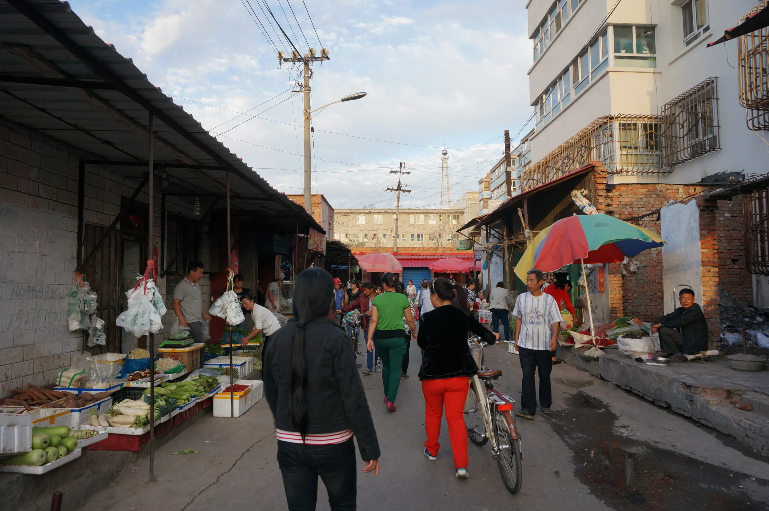 軍墾路便民市場の風景