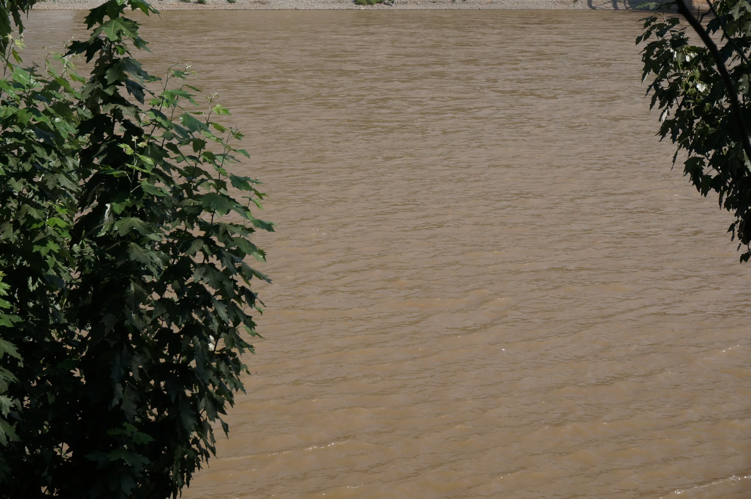 中山橋付近を流れる黄河