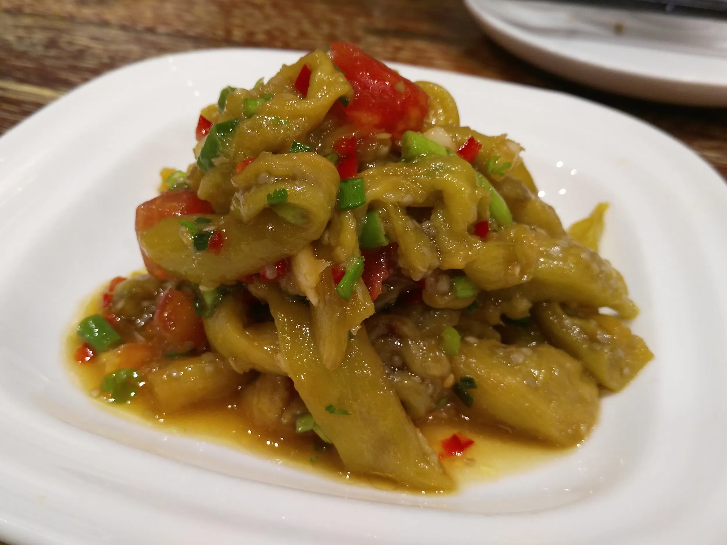 茄子の炒め物とピーナッツ