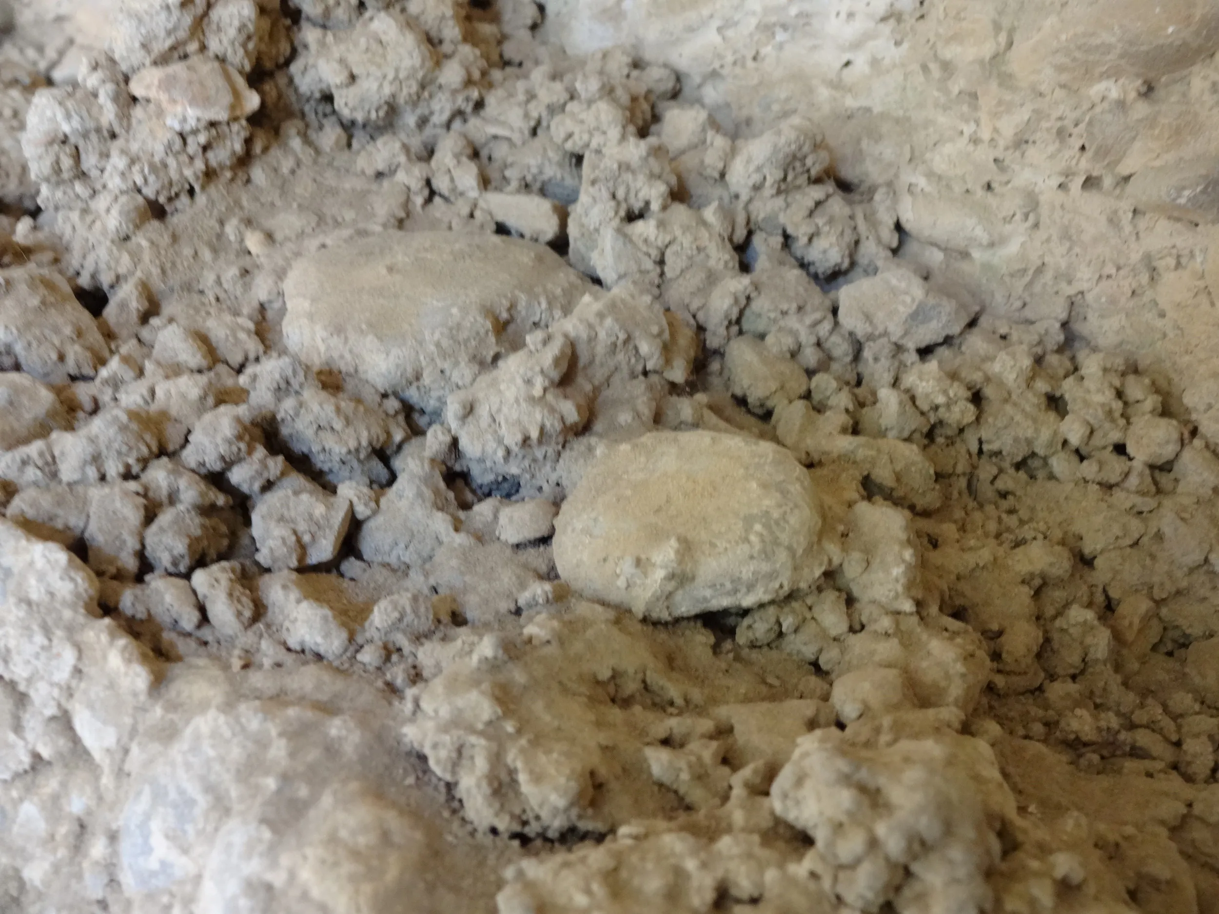 石がくっついた内壁