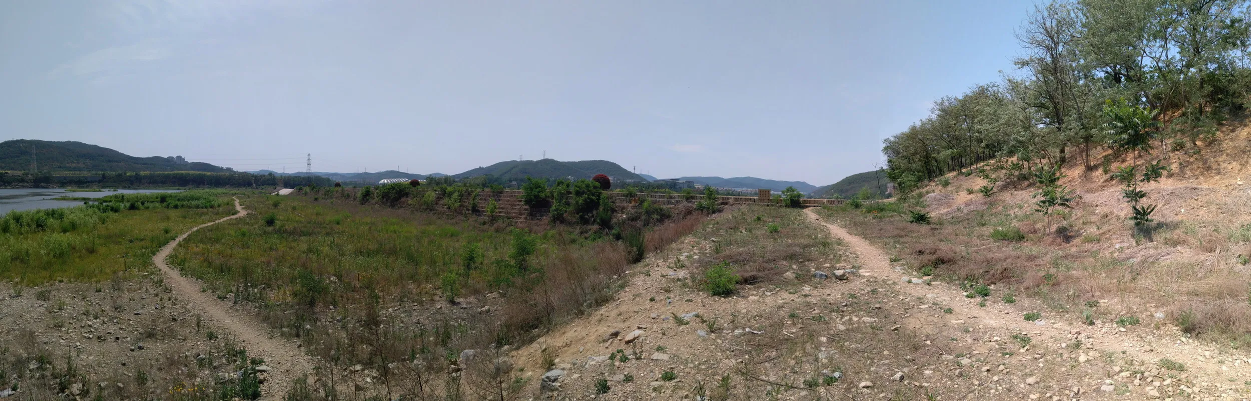 西山水庫のパノラマ