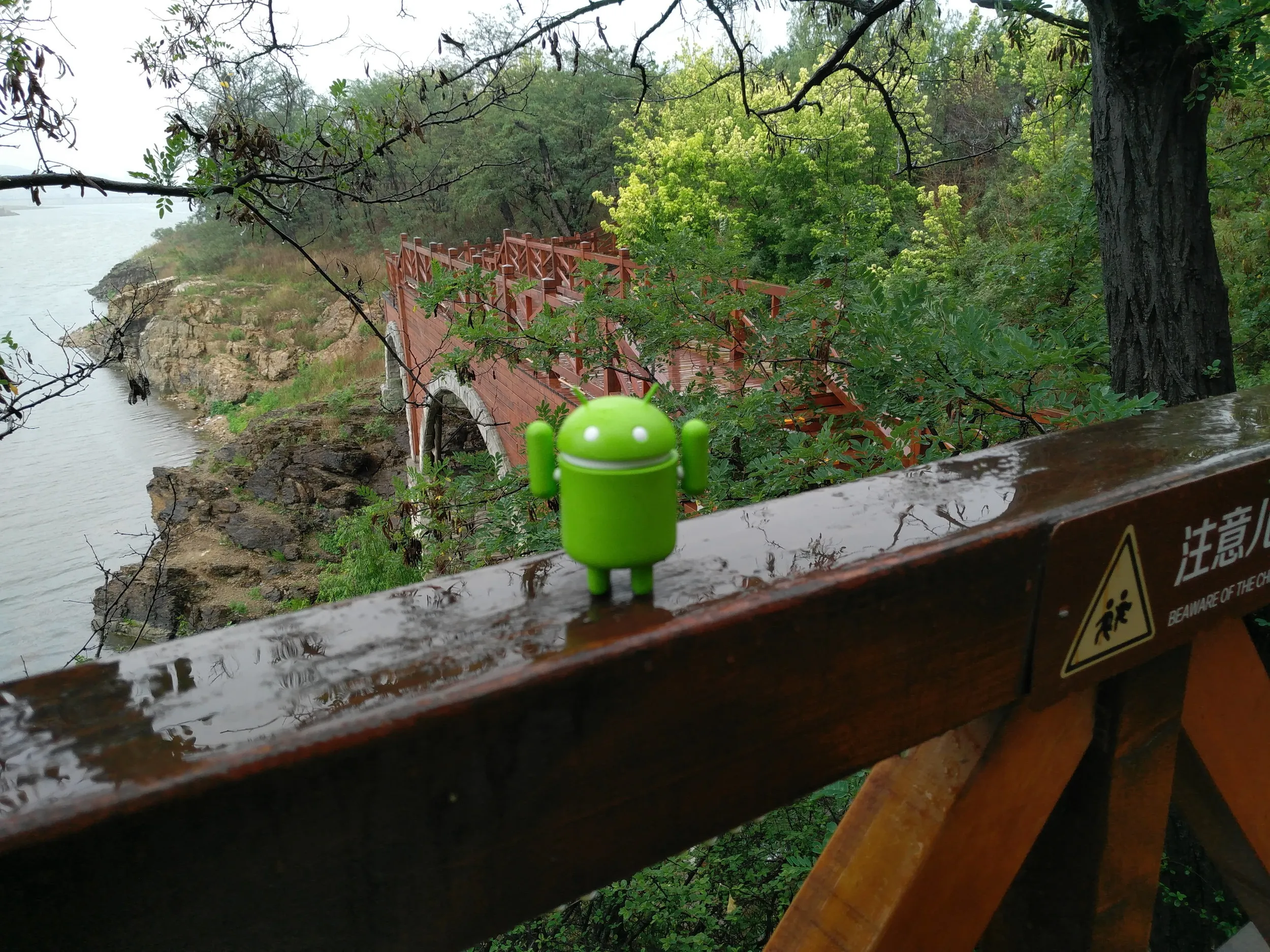 眼鏡橋でドロイド君