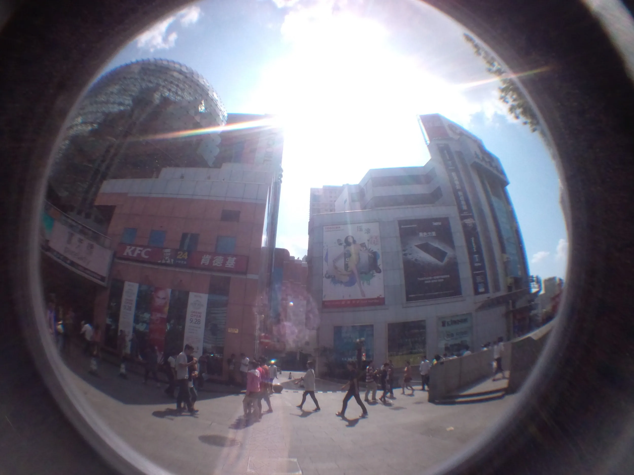 徐家匯の街並み 魚眼レンズ