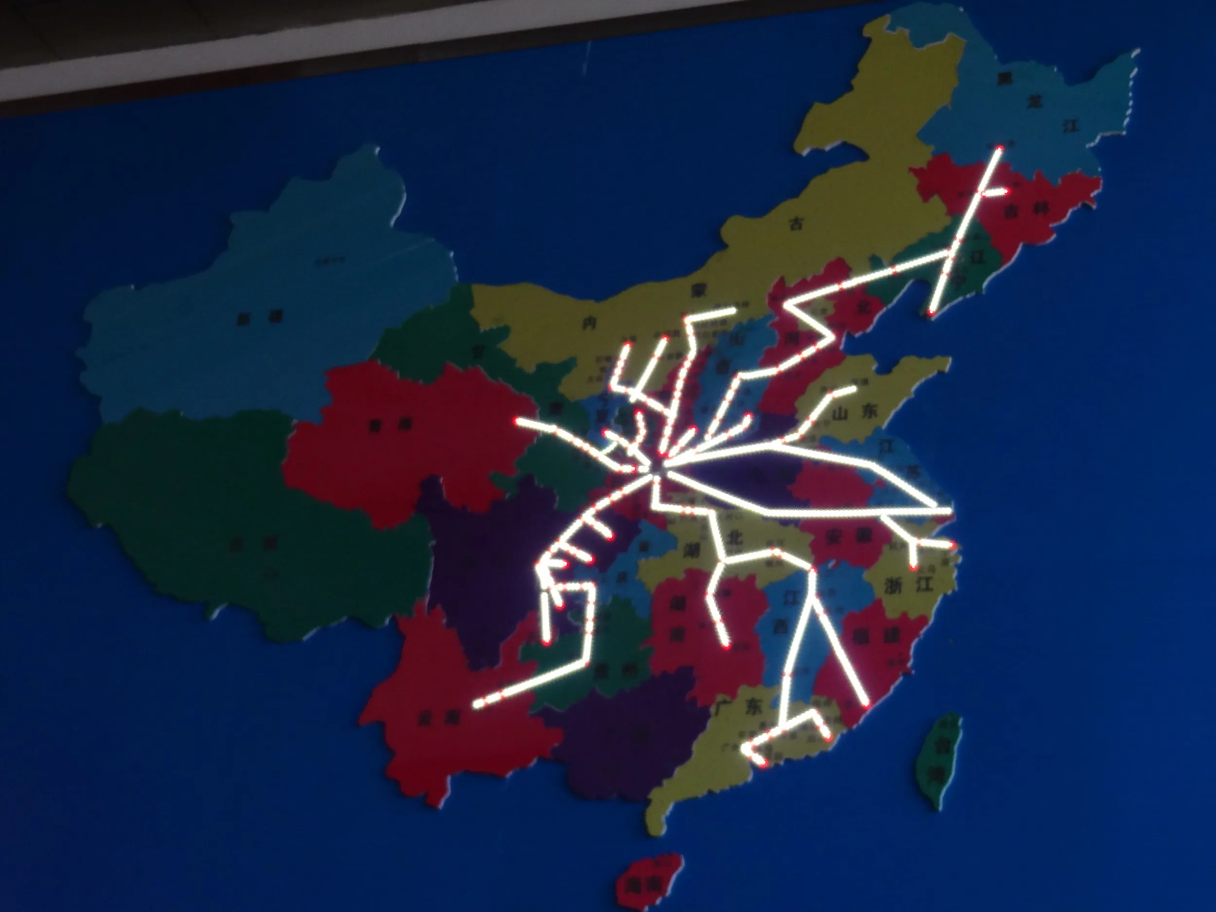 長距離バスの路線地図