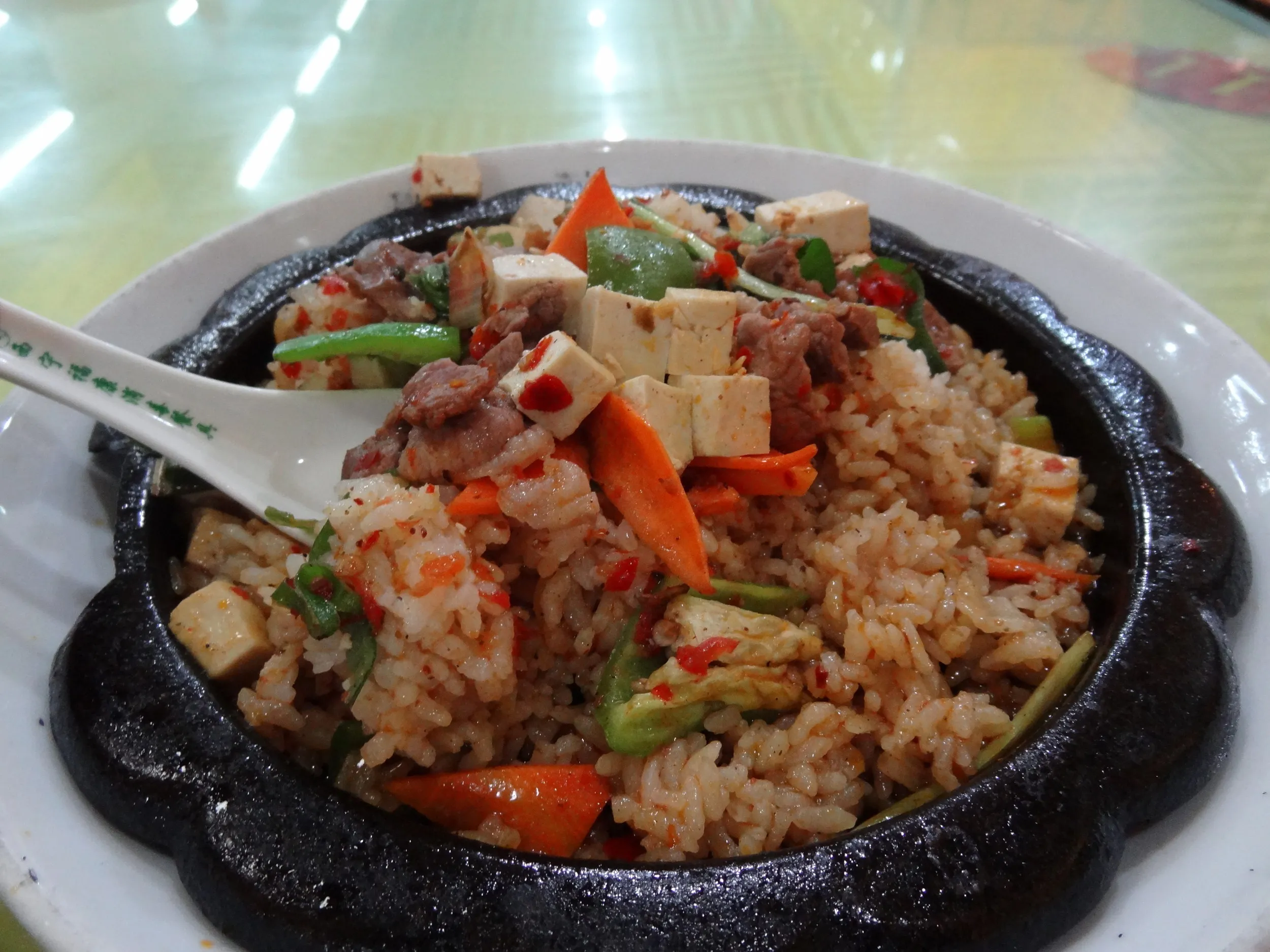 羊肉と豆腐の炒飯