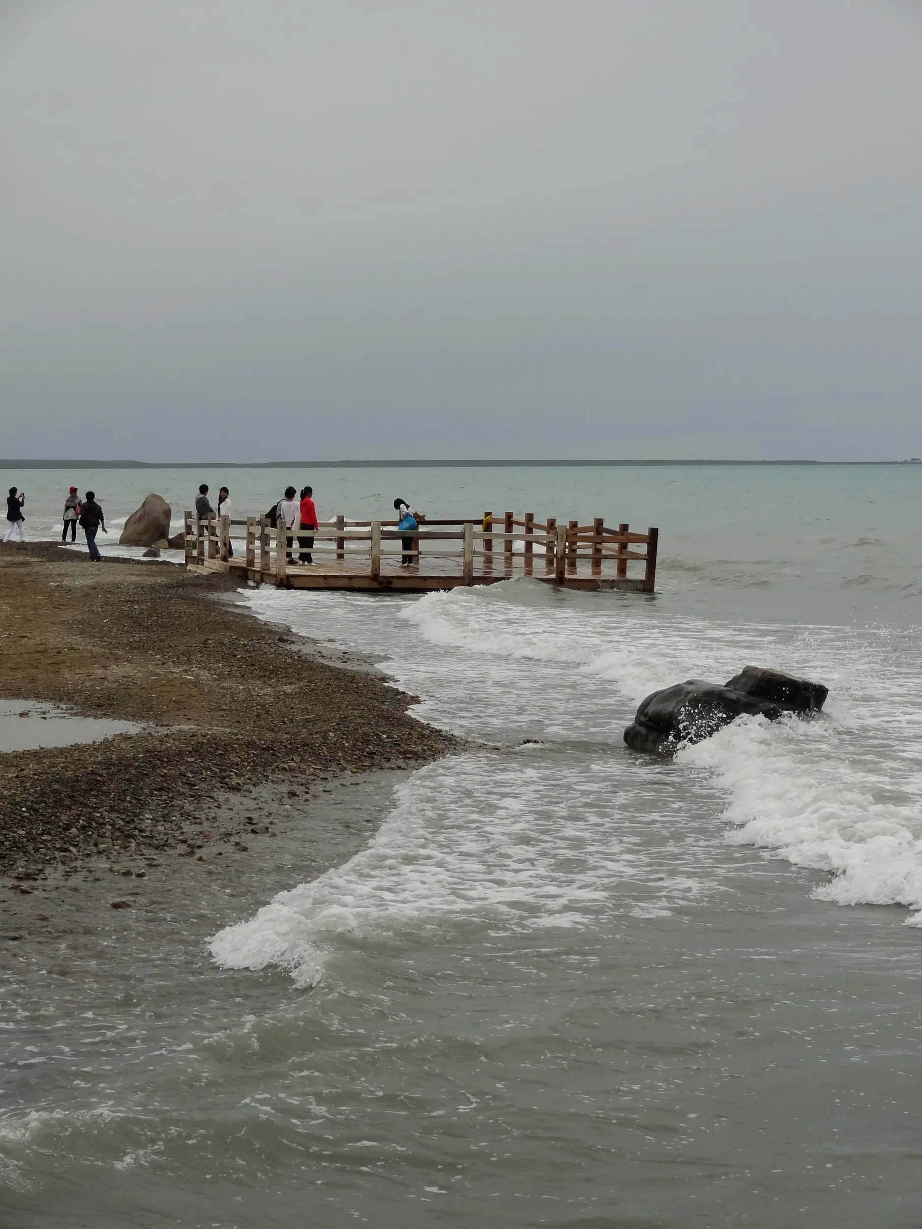 青海湖の展望台