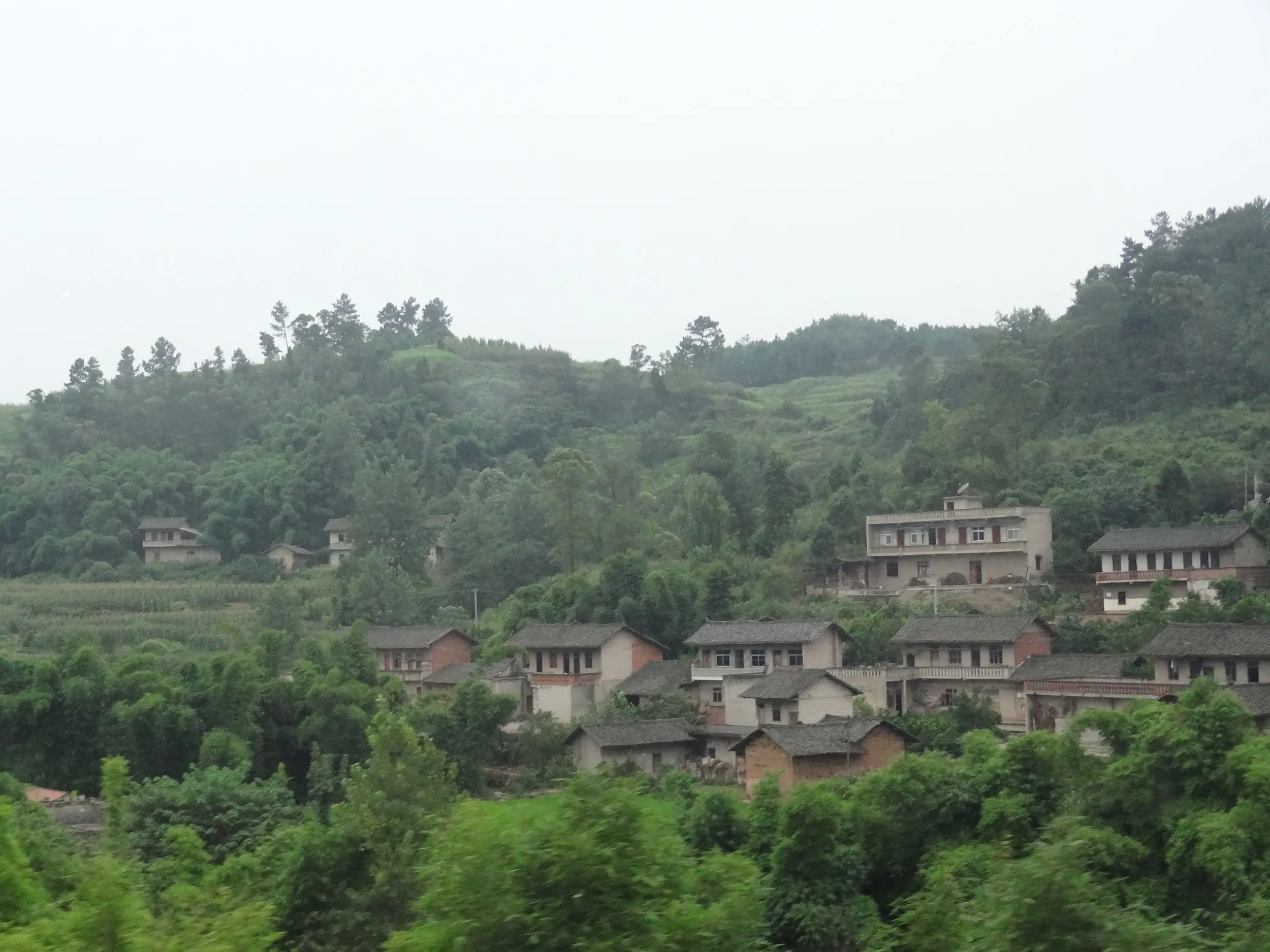 農村の車窓風景