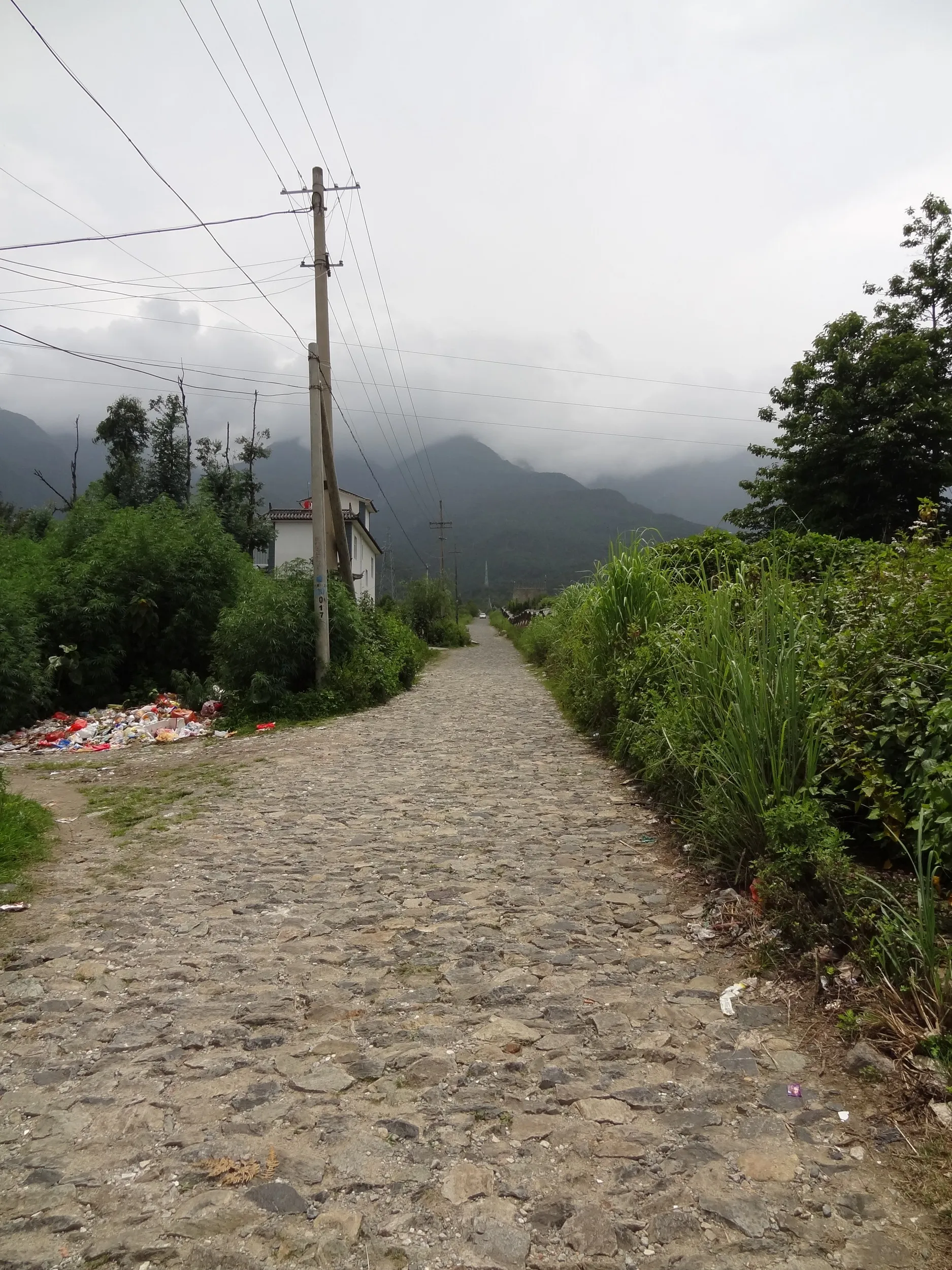 蒼山へと続く石畳の道