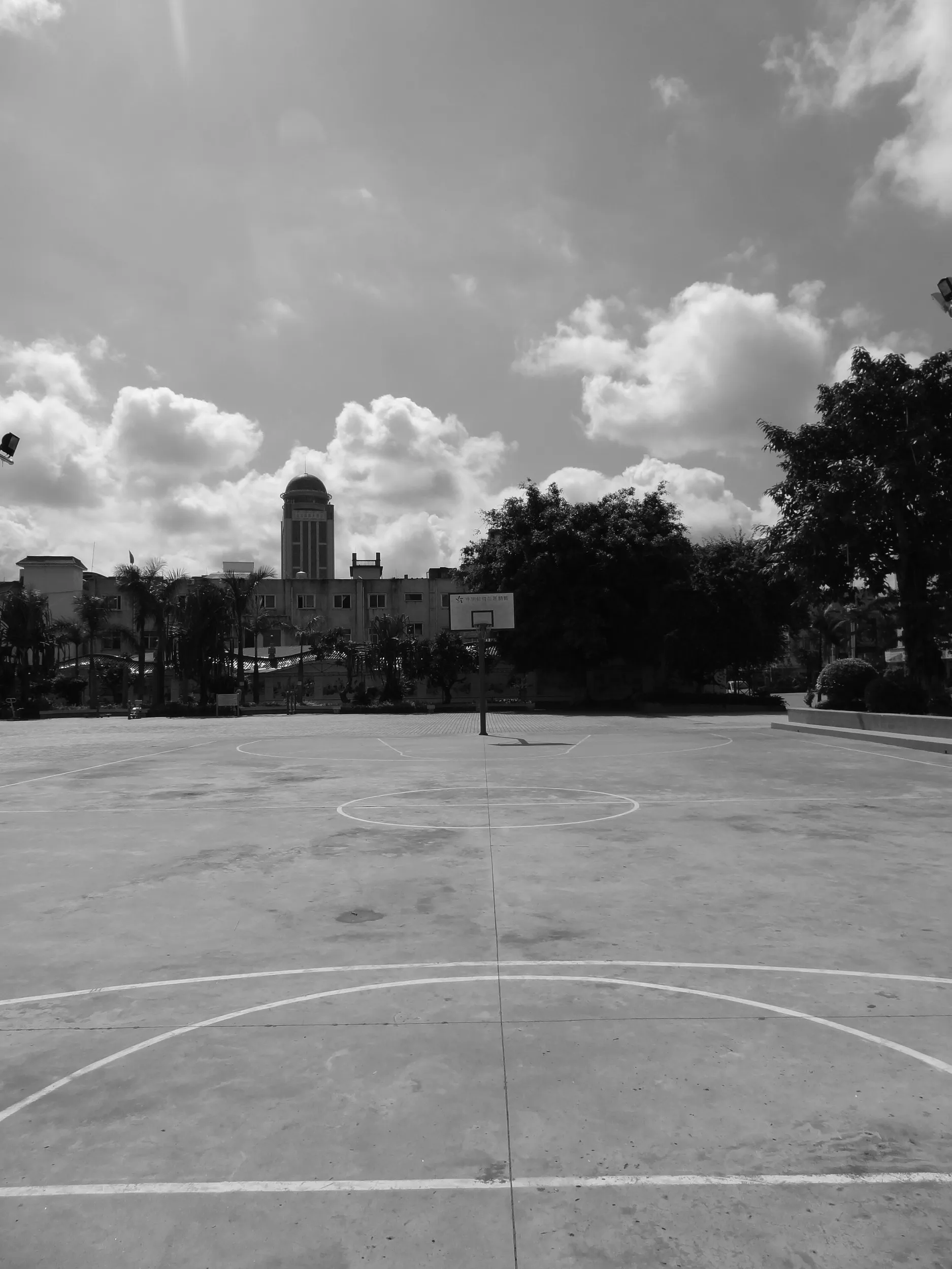 文化広場 白黒撮影