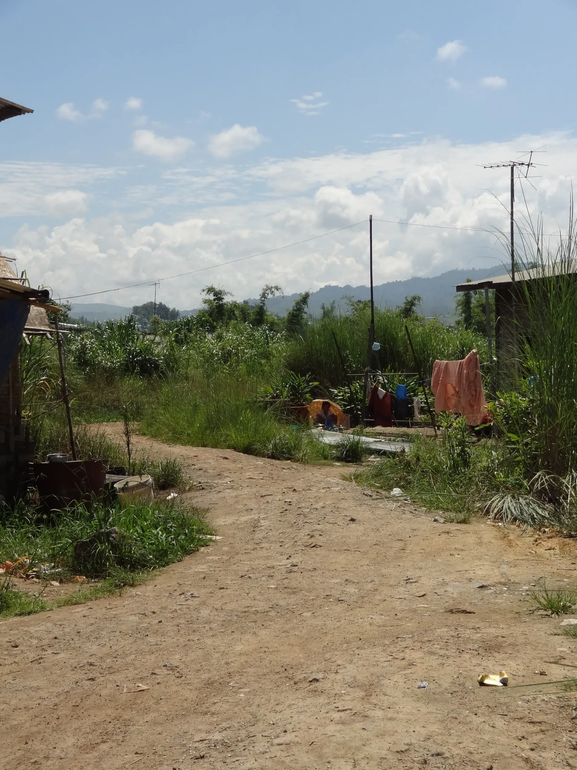 民家とおばさん